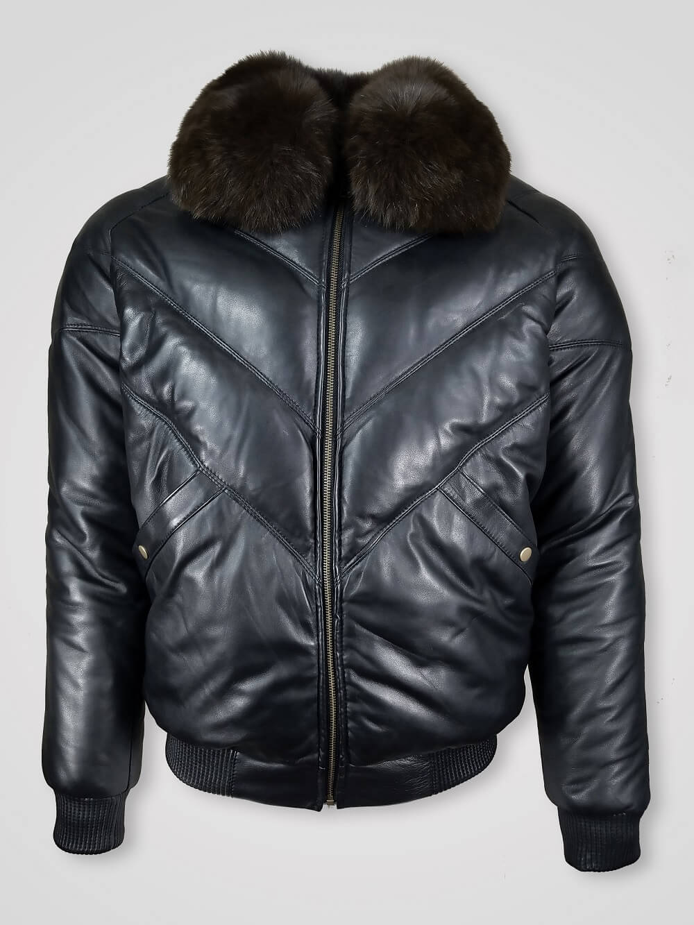 mens fur collar flight jacket