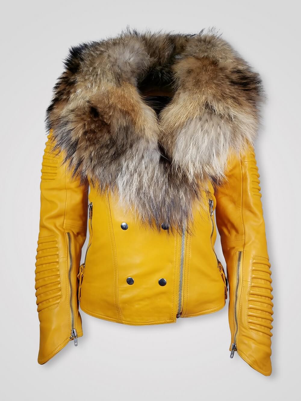 moto jacket fur