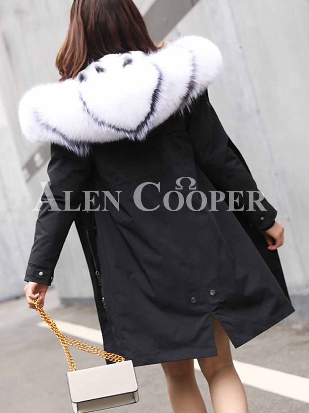 women's down parka with fur hood