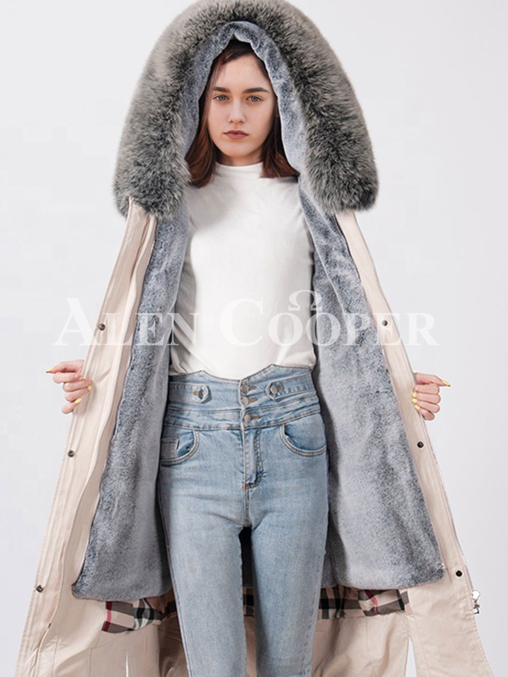 womens waterproof parka with fur hood