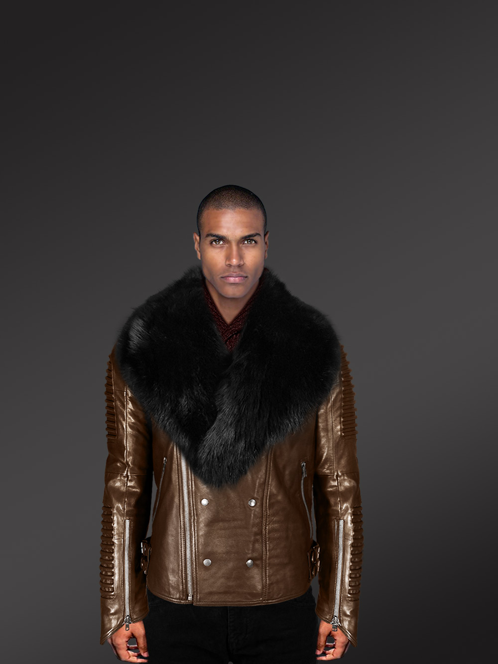 real leather and fur jacket