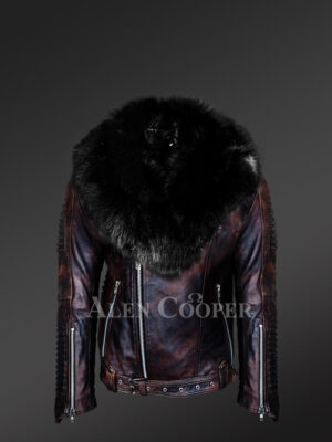 mens black jacket with fur collar