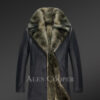 Authentic Shearling Coat With Silver Fox Fur Highlight