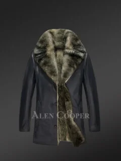 Authentic Shearling Coat With Silver Fox Fur Highlight