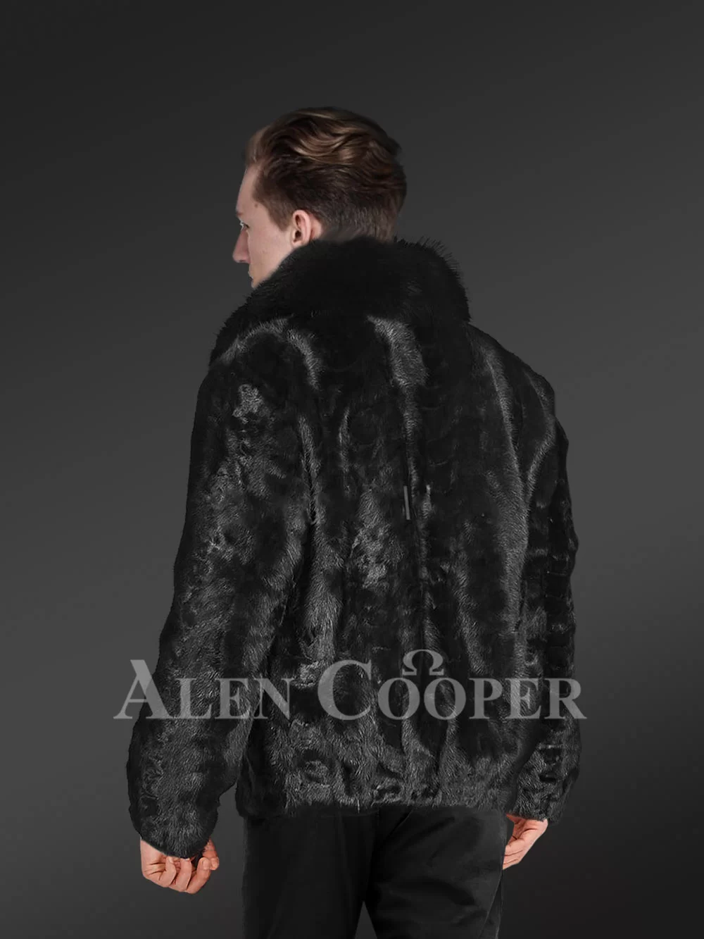 Alen Cooper Mink Bomber Jacket for Men