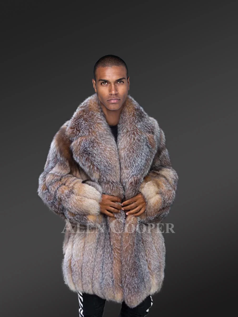 Men's Fox Fur Scarf Men's Winter Warm Fur Collar Shawl Men's Whole Fox Fur  Collar