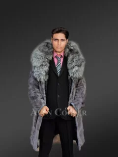 Gray mink coat for men