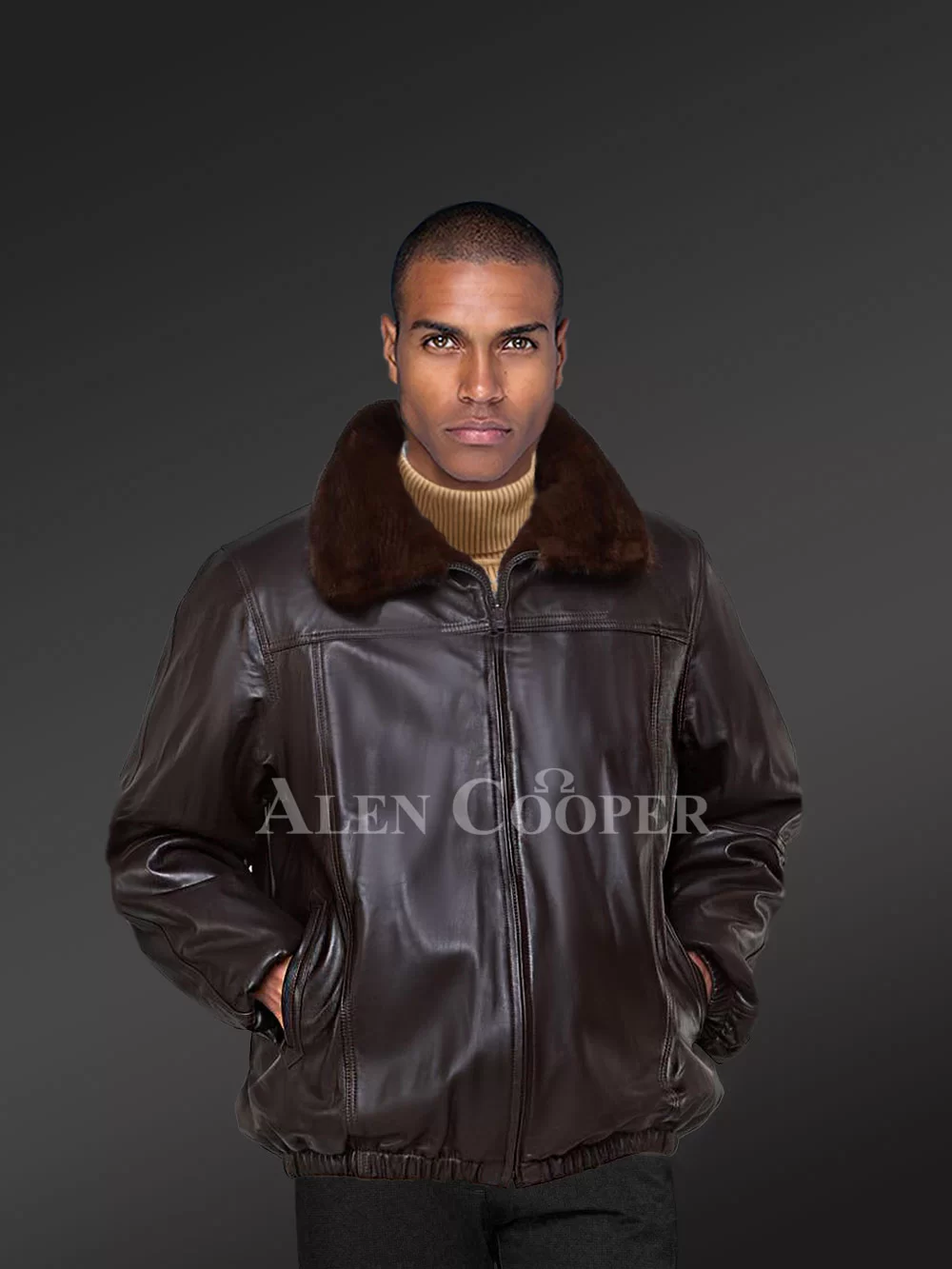 Reversible Hooded Chinchilla Leather Bomber Jacket