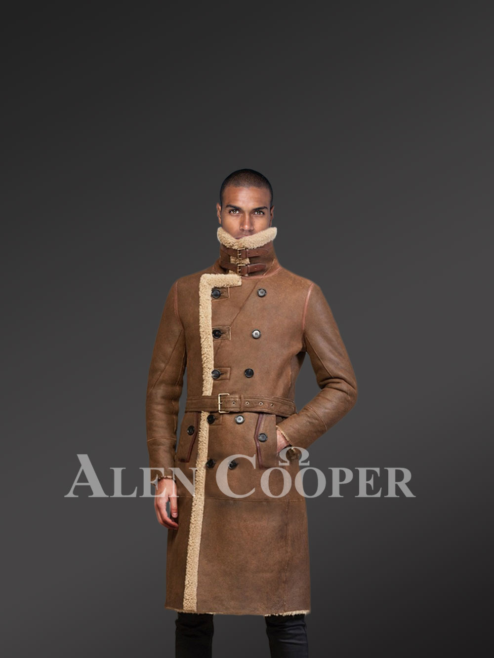 Men's Sheepskin Long Coat