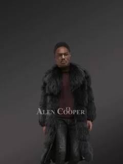 Fur Caravan Men's Luxury Racoon Fur Coat