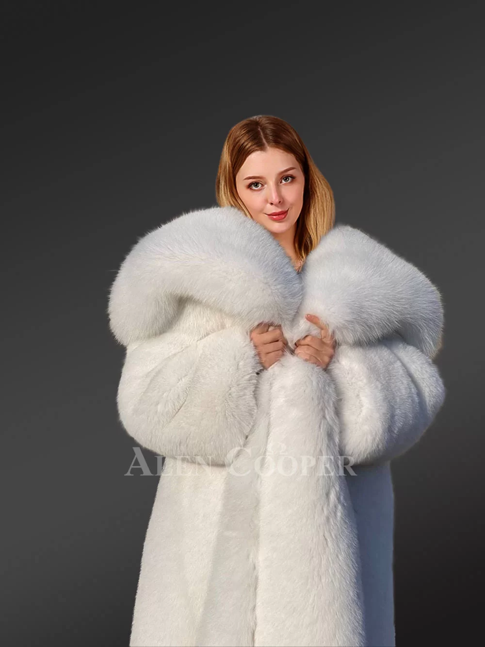 Fox Fur Coat Women's Long Winter Coats Oversized Fur Jacket Luxury