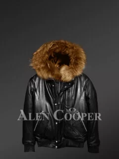 Men’s Puffy Bomber Jacket with Original Fur