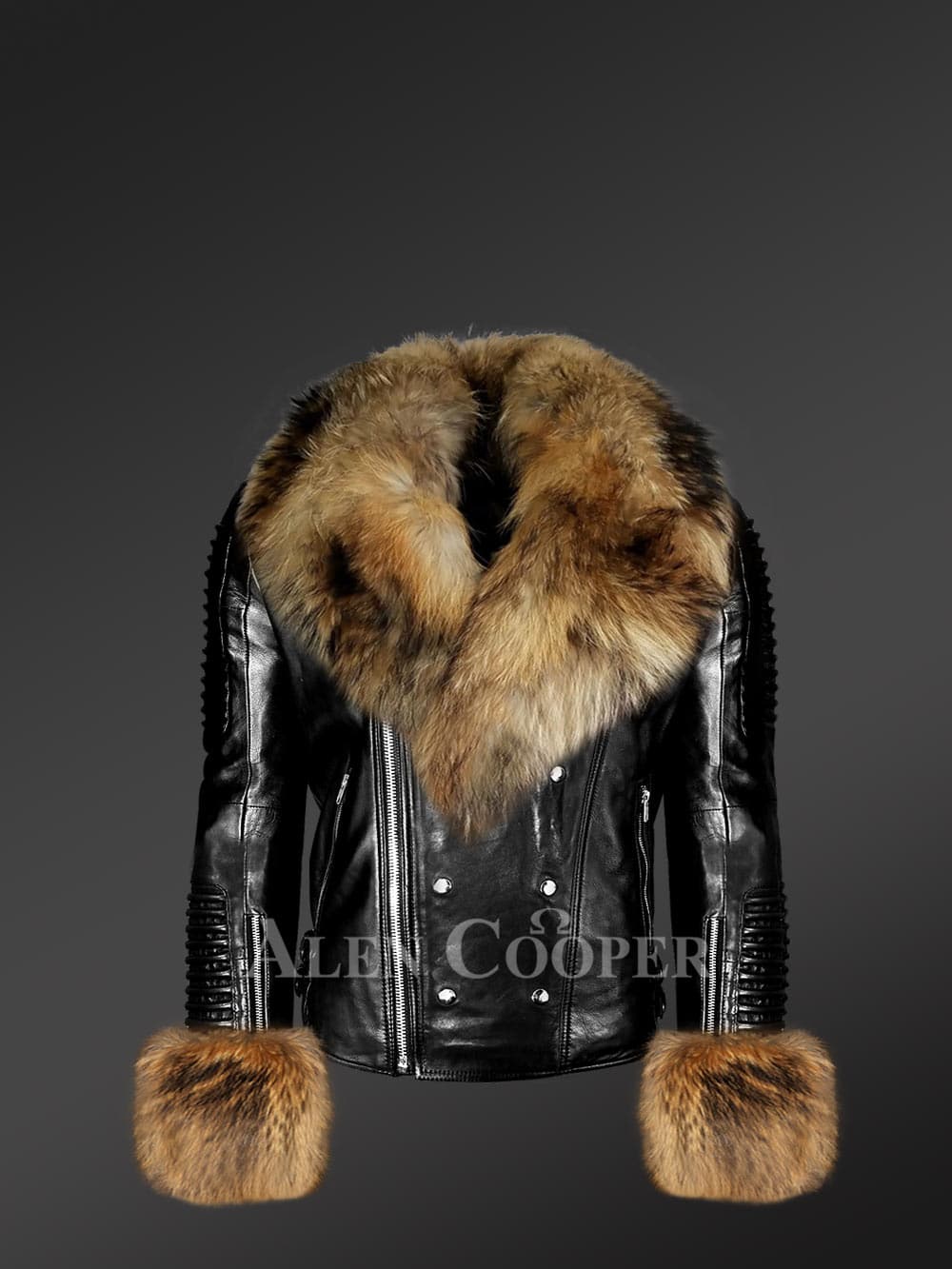Men's Showstopper 3/4 Fox Fur Jacket Blue Fox – LeatherKloset