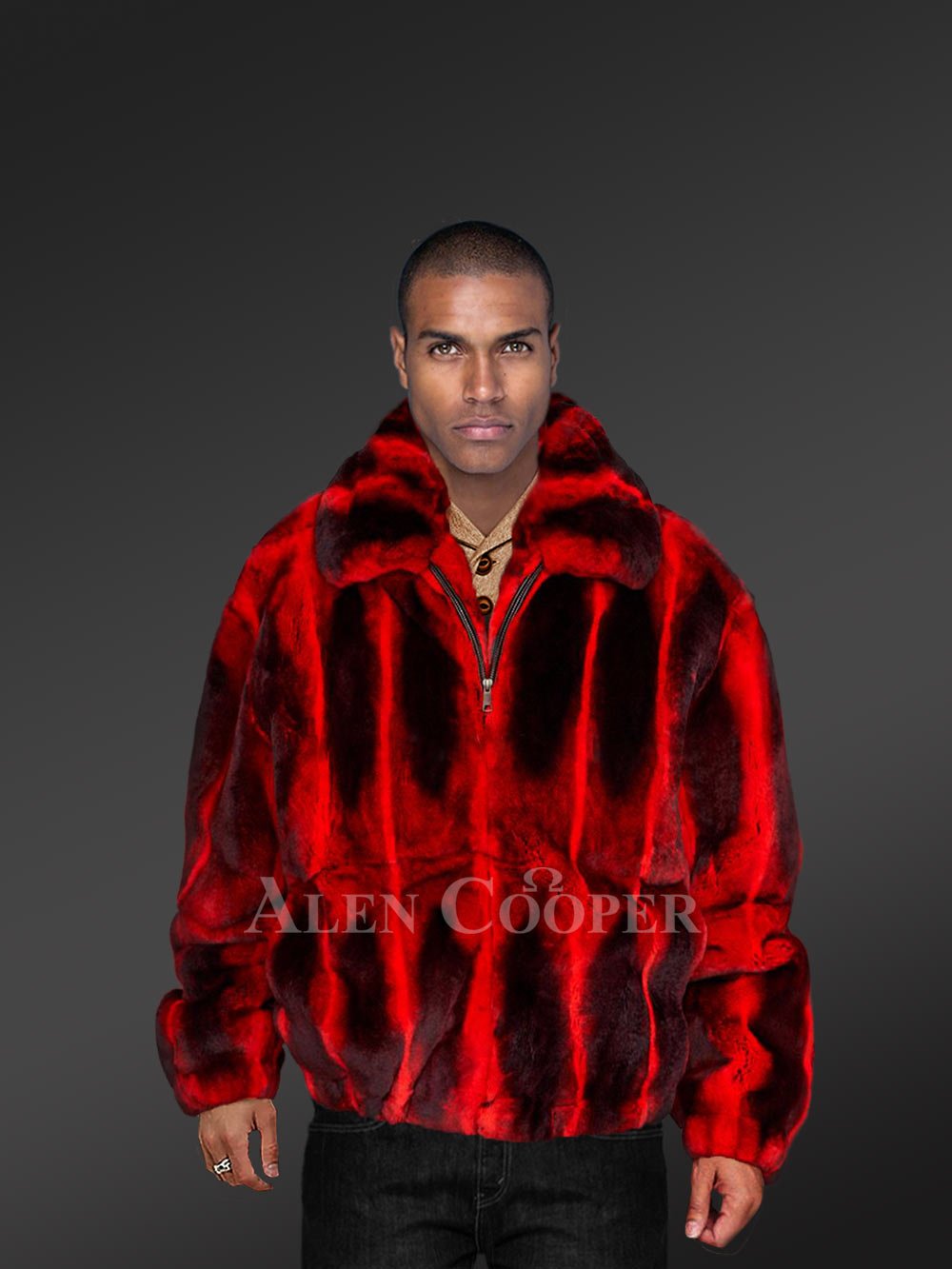 Rabbit Fur Bomber Jacket