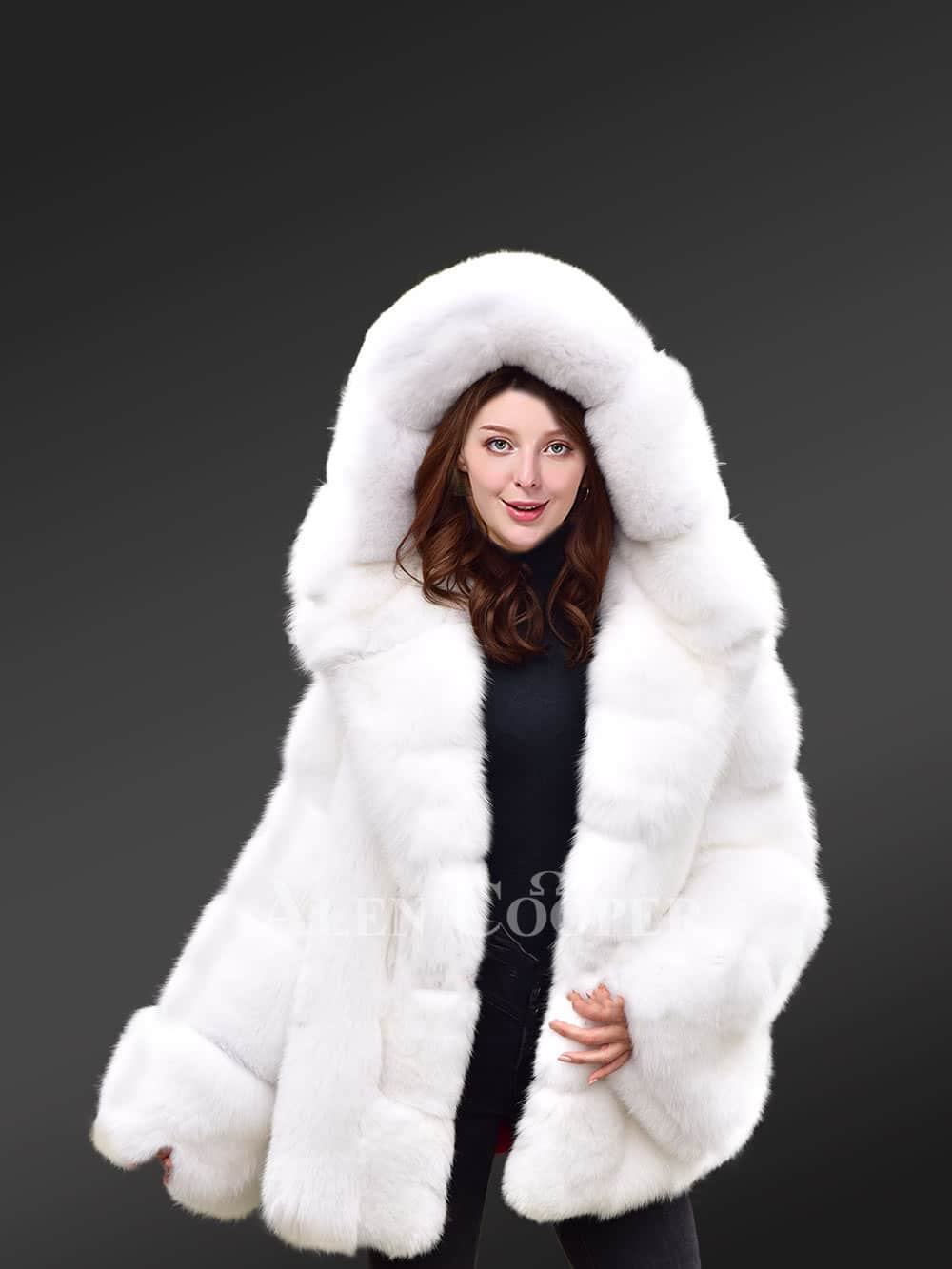 LUXURY WHITE Fox Fur Full Coat With Whole Skins,long Coat, Luxury Fur ...