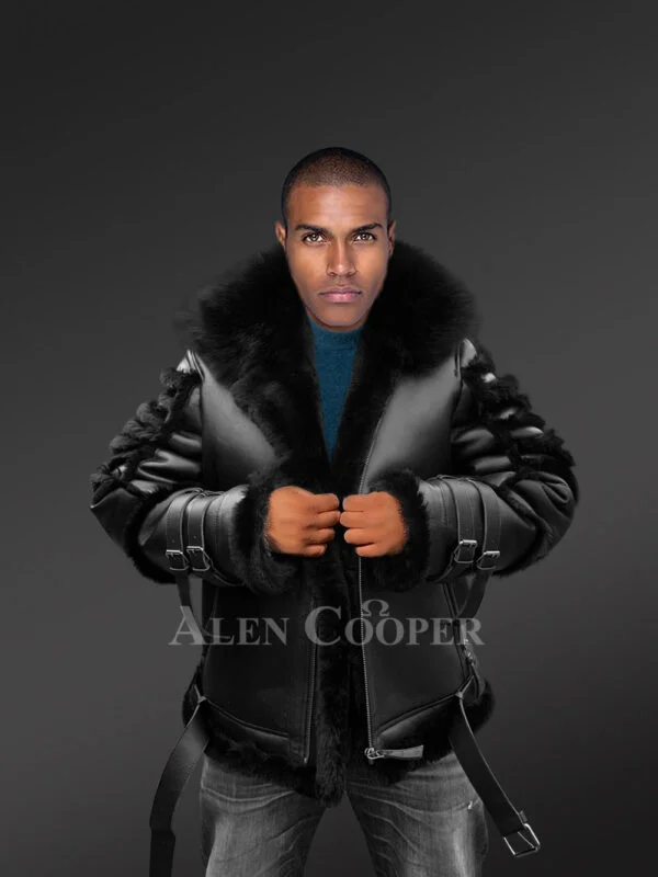 Real Sheepskin Shearling Coat for Men - Image 3