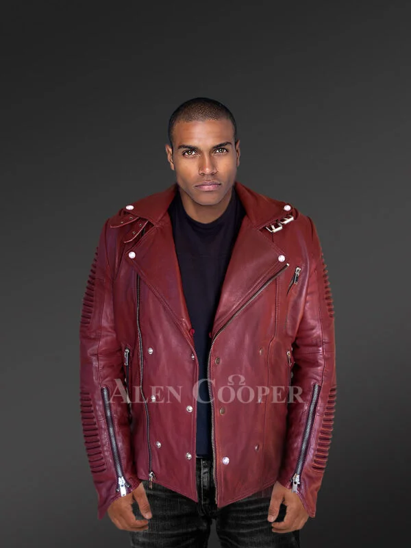 Real Leather Biker Moto Jacket