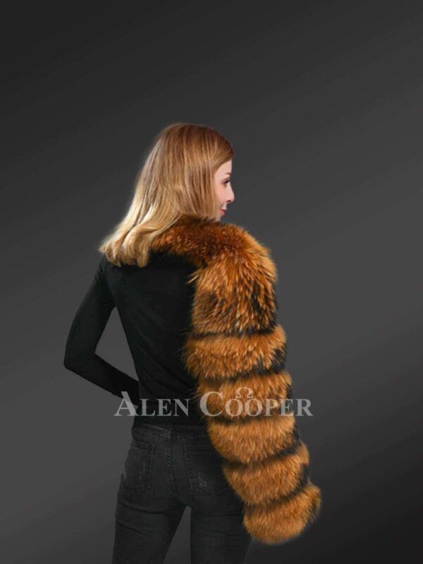 Raccoon’s One Arm Fur Sleeve with Collar for Women - Image 3