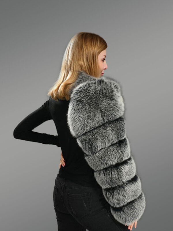 Fox Fur One Arm Sleeve with Neck Wrap for Women - Image 3