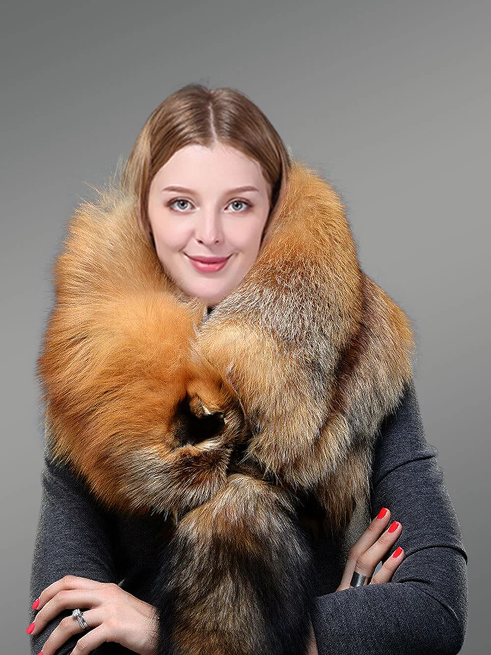 Women's Real Fur Scarves made of foxes , mink and rabbits