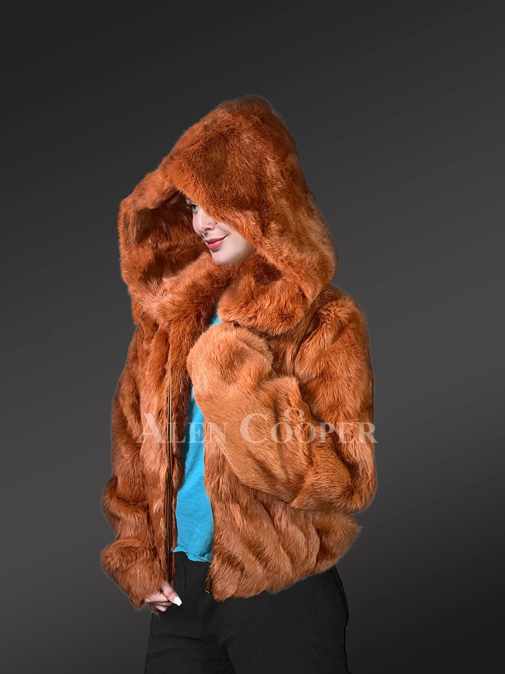 Andorine faux fur bomber jacket - Orange