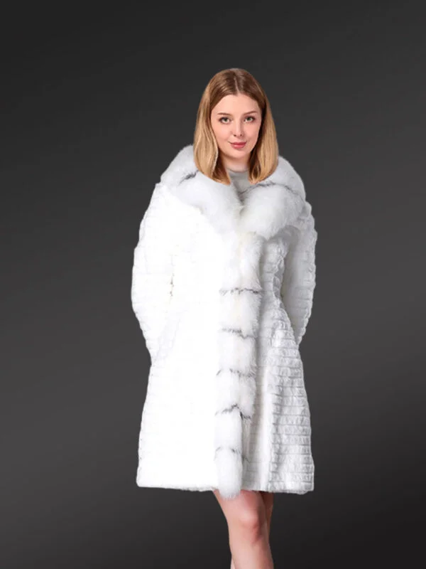 Rabbit Fur Mid Length Coat