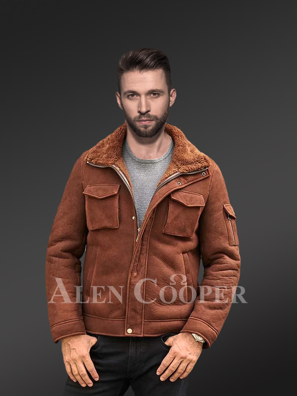 Men's Shearling Coats & Jackets | Shearling Bomber Jacket