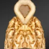 bomber jacket in fox fur for men