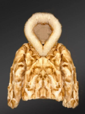 bomber jacket in fox fur for men