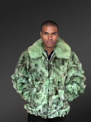 Men Bomber in Fox Fur