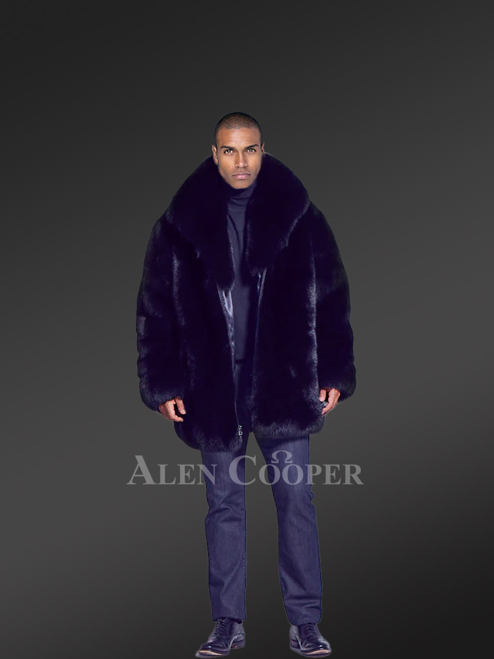 Alen Cooper Men's Arctic Fox Fur Jacket