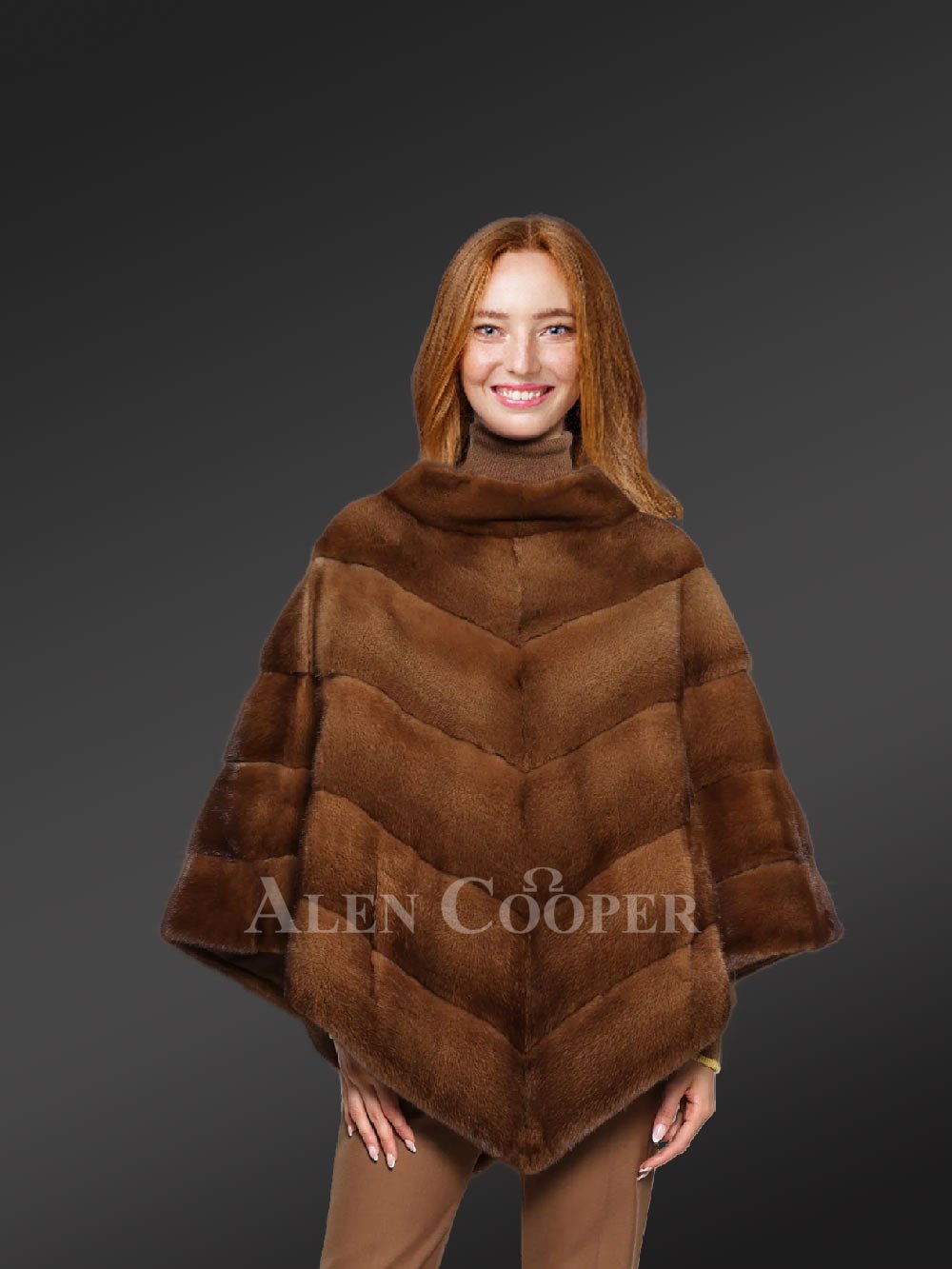 V Shape Mink Poncho