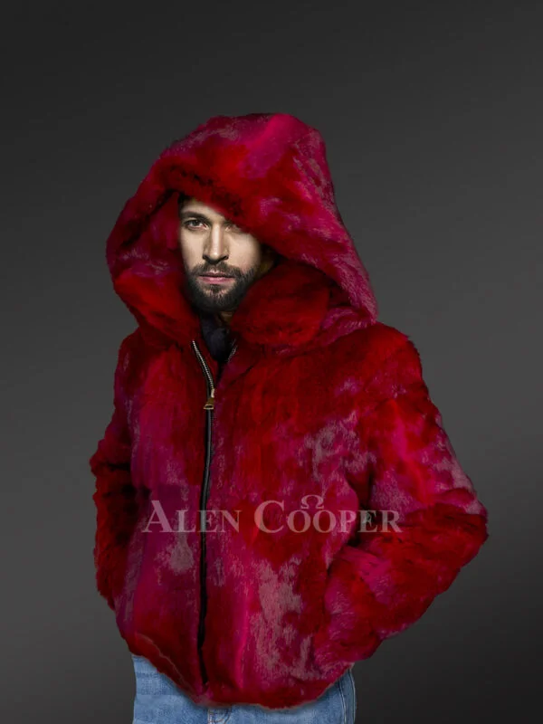 Fox Fur Bomber Jacket for Men - Image 9