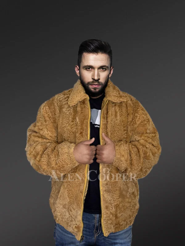 Persian Lamb Jacket With Hat In Yellow – A Smart Choice for Winter - Image 6