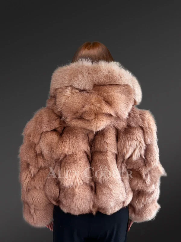 Womens Fox Fur Crop Jacket to Look Simply Sophisticated - Image 6