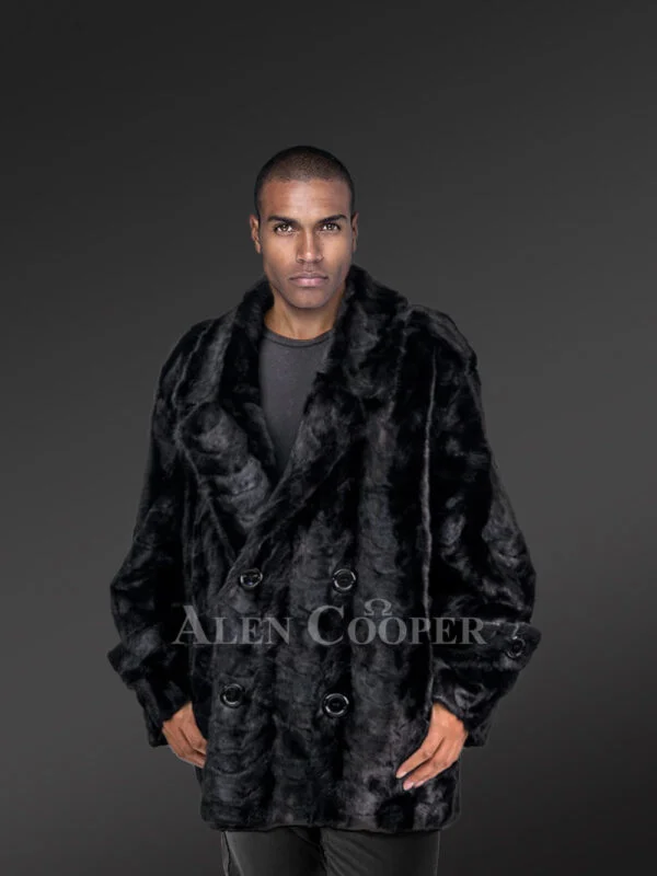 Mens Mink Pea Coat – Enjoy the Comfort & Elegance of Natural Fur - Image 3