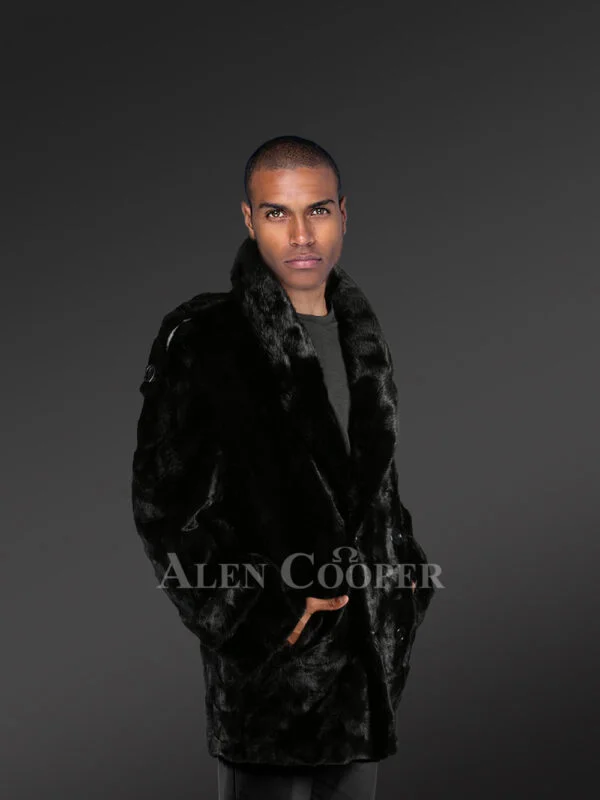 Mens Mink Pea Coat – Enjoy the Comfort & Elegance of Natural Fur - Image 4