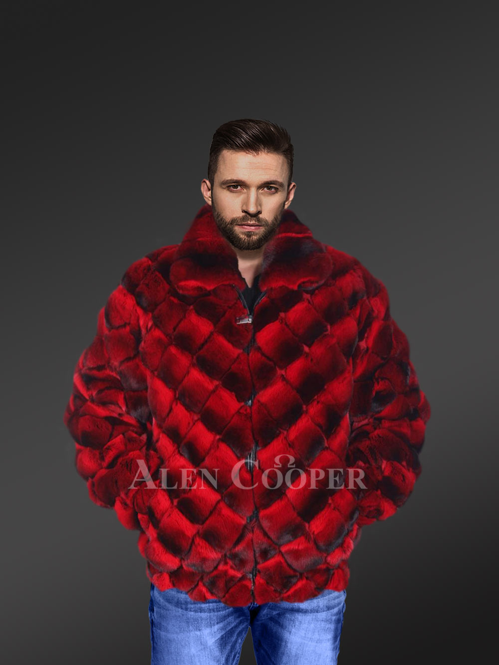 Mens Chinchilla Fur Bomber A Majestically Comfy Jacket