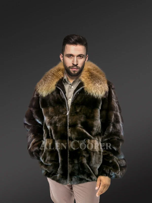 Men’s Mink Jacket with Paragraph Layering