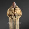 mens fox fur trench coat