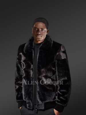 reversible mink fur bomber jacket