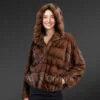 womens brown mink bomber