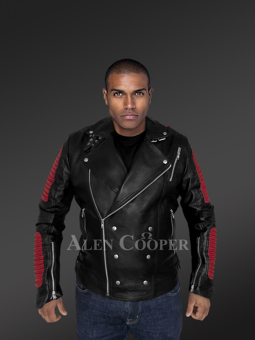 Dual Color Leather Jacket For Men