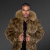 Mens Section Fox Fur Bomber