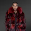 Men's Section Fox jacket in Burgundy