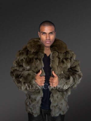 Men’s Section Fox Bomber Jacket in Olive