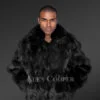 mens section fox fur bomber