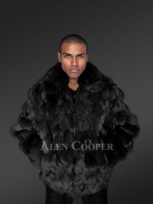 mens section fox fur bomber