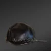 Mens Black Leather Basketball Hat