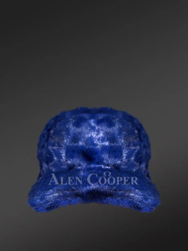 Men's Mink Baseball Hat in Royal Blue - Image 4